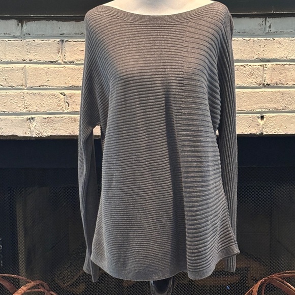 EILEEN FISHER Gray Ribbed Long Sleeve Sweater Size XS - Picture 1 of 5